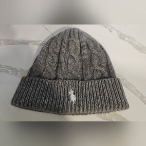 Polo By Ralph Lauren Gray Cable Knit Beanie/Hat